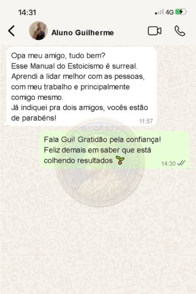 Depoimento de Guilherme sobre o Manual do Estoicismo