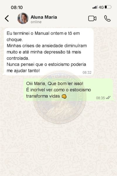 Depoimento de Maria sobre o Manual do Estoicismo